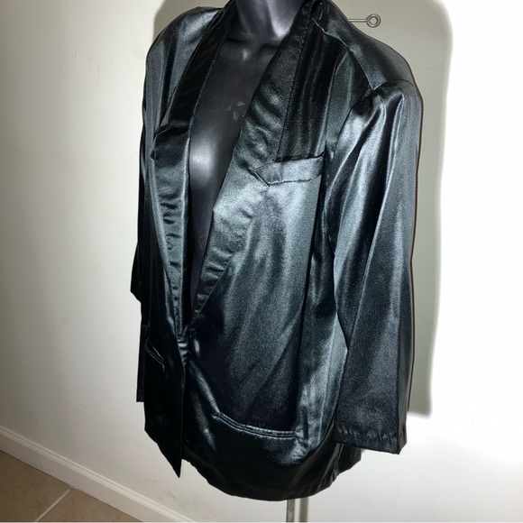 Turn On vintage back shiny sateen blazer size large - Picture 10 of 11
